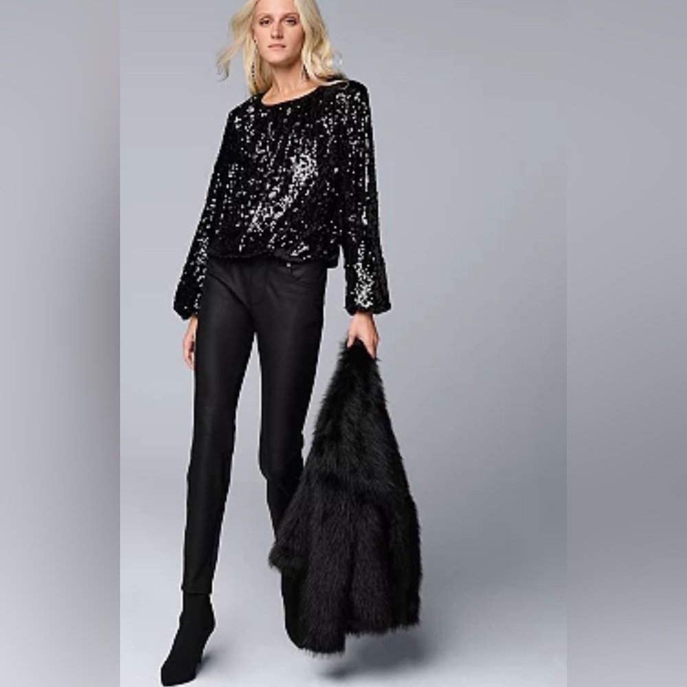 Black  Sequin Blouse size large